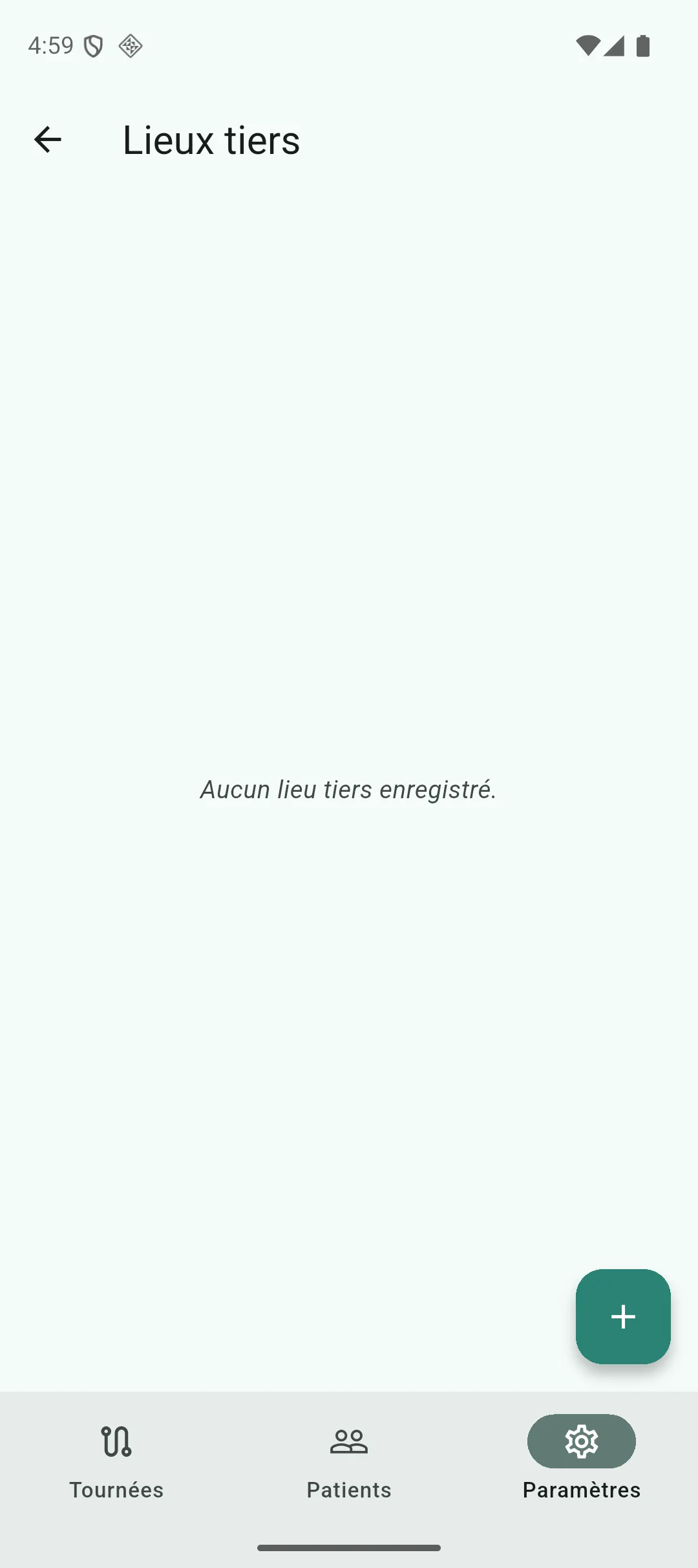 Liste des lieux personnalisés, avec pour chacun son libellé, son adresse, et les actions modifier et archiver