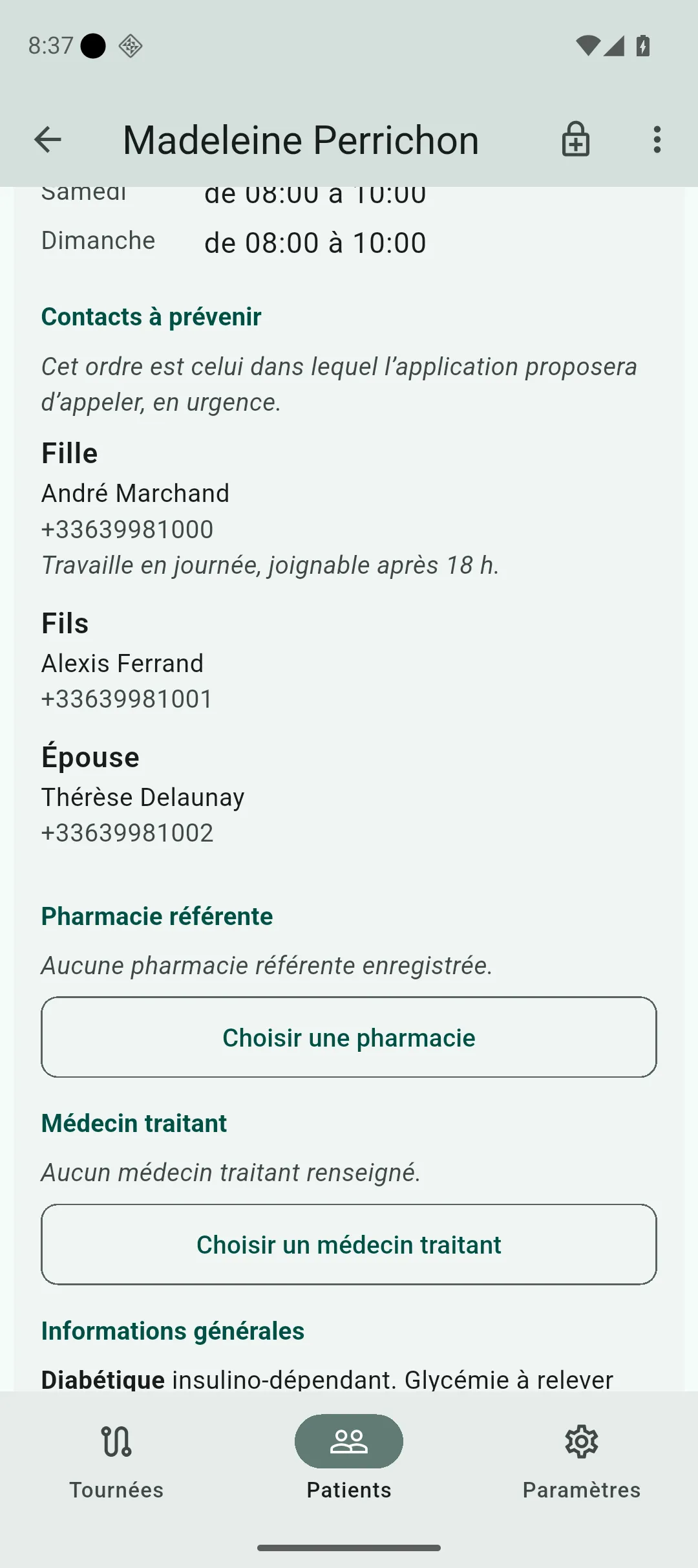 Bloc « Pharmacie référente » de la fiche patient, à l’état vide avec le bouton « Choisir une pharmacie »