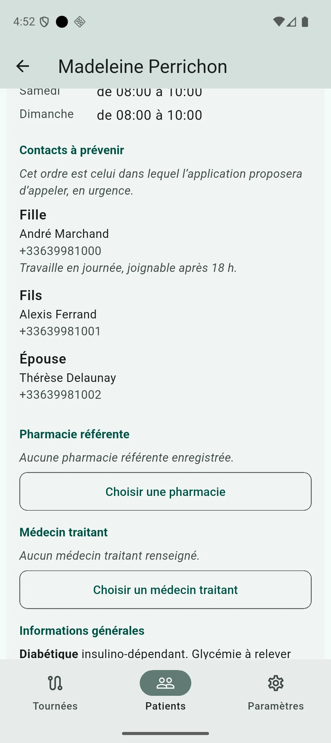 Bloc « Pharmacie référente » de la fiche patient, à l’état vide avec le bouton « Choisir une pharmacie »